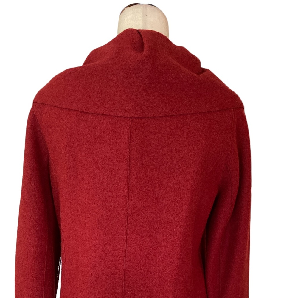 Beyond Threads Alpaca Red Rounded Pleated Jacket Blazer - M - Picture 6 of 11